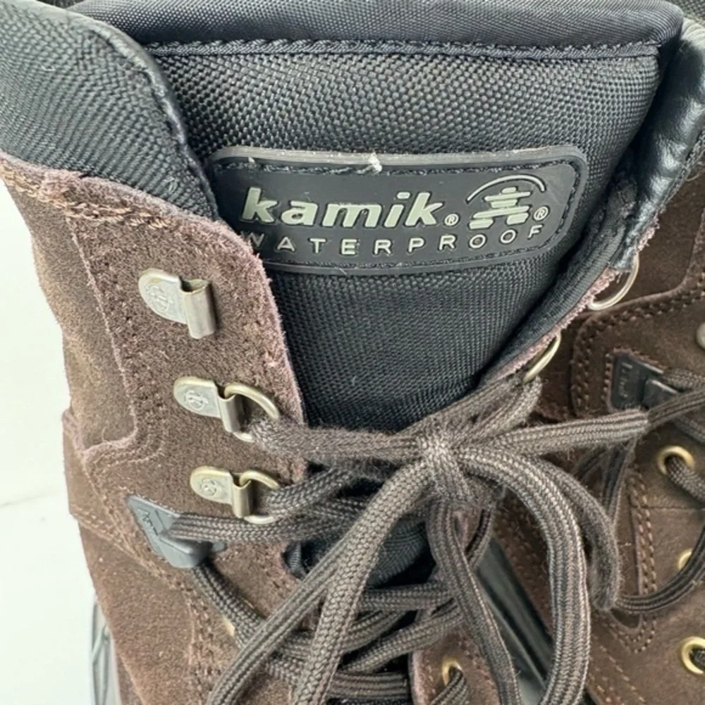 Kamik Mens Size 9‎ Brown Suede Lace-up Insulated Waterproof Boots